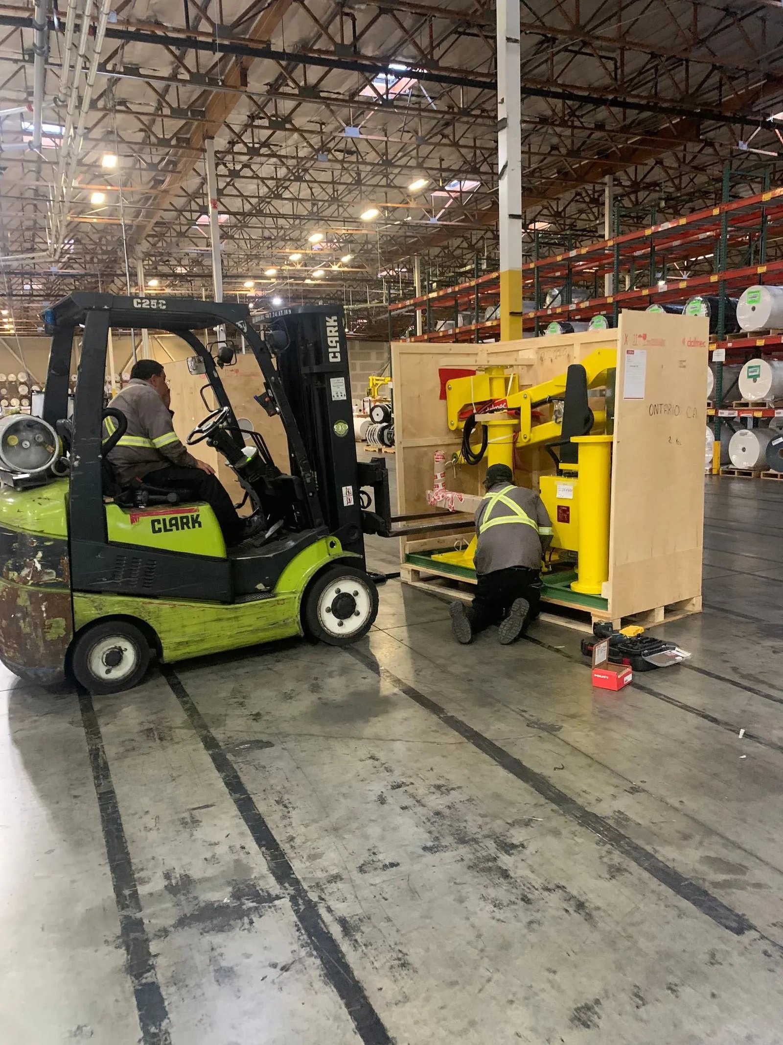 Industrial machinery packing crating plant relocation cross-border AZVIR